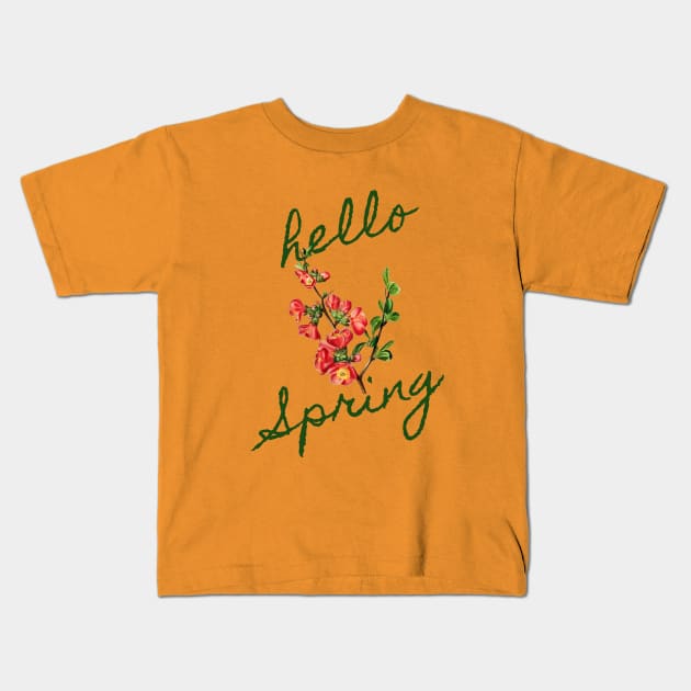 Hello Spring Kids T-Shirt by Nixart